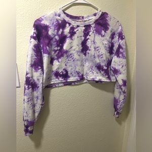Crop tye die purple sweater 💜